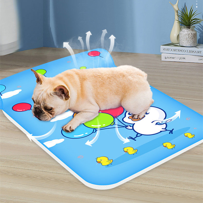 Summer Cooling Dog Mat with Pillow – Breathable & Washable Ice Pad for Pets - Furever Base