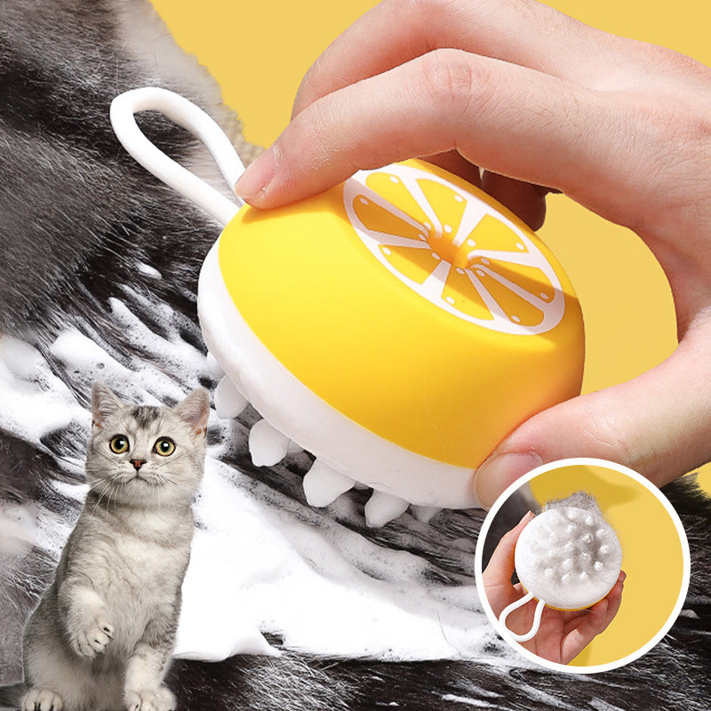 2-in-1 Pet Bath & Massage Brush – Soft Silicone Grooming Tool - Furever Base